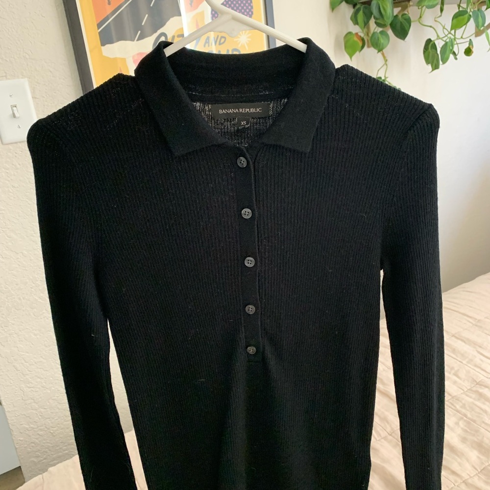 Banana Republic Black Collared Sweater